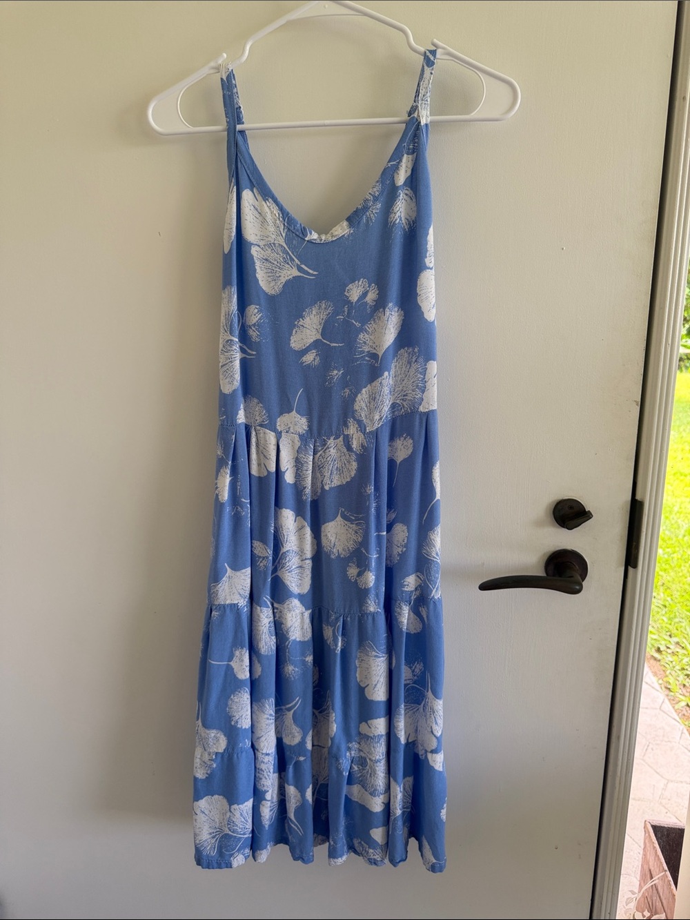 Women’s tiered floral midi dress beachy boho vacation